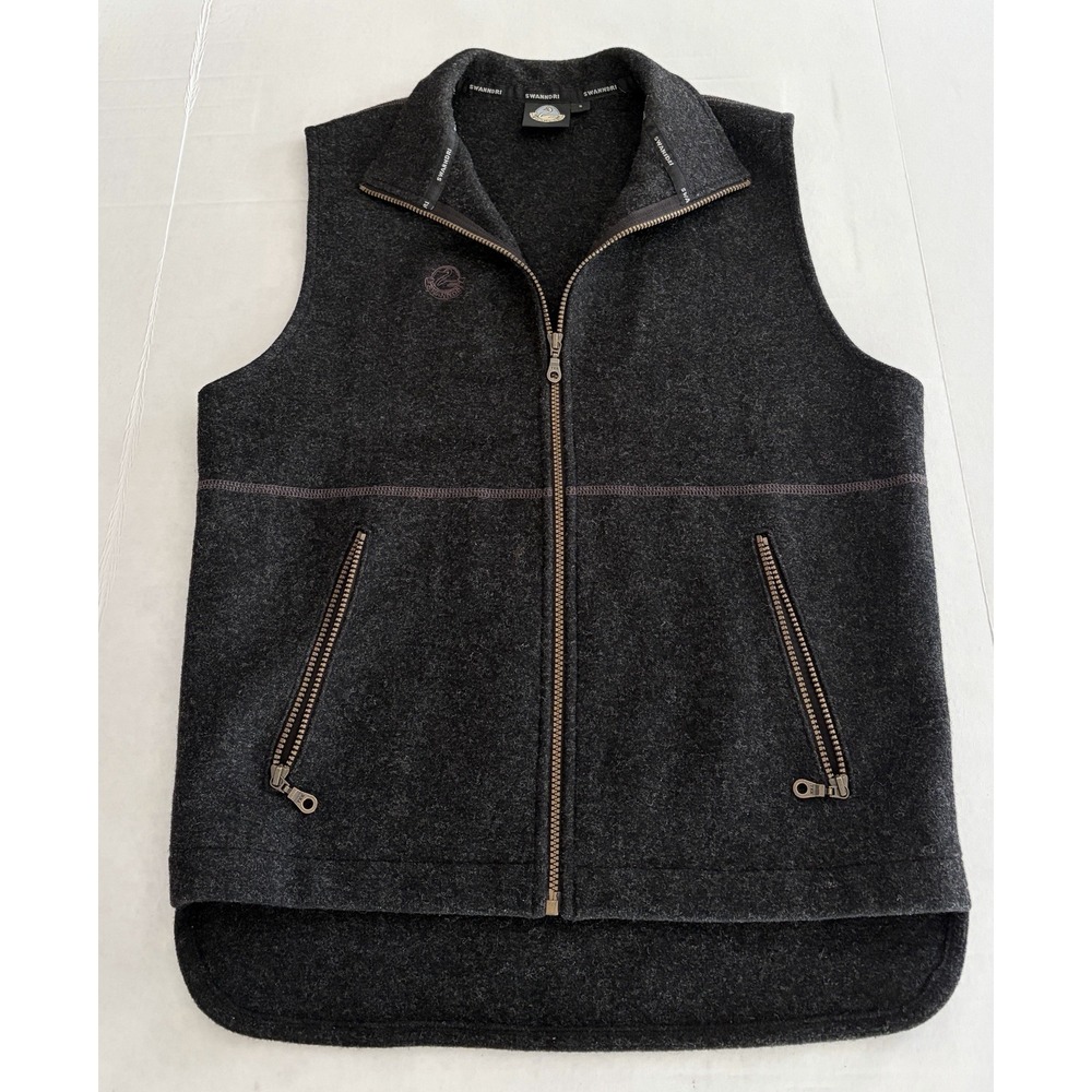 Swandri Men's Small Full‎ Zip Wool Vest